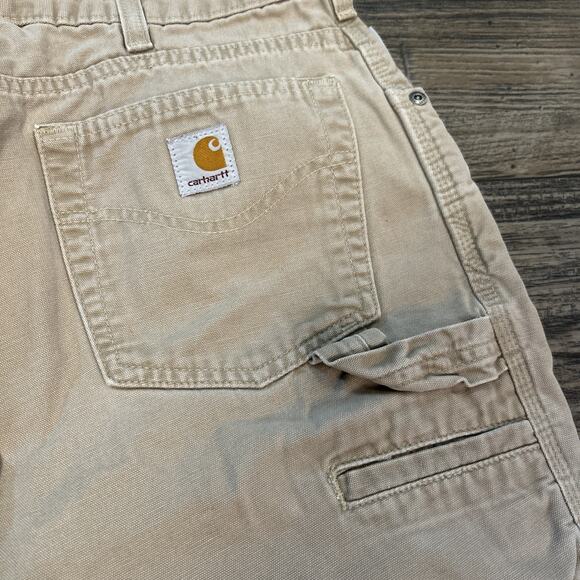 Carhartt Womens carpenter Canvas Pants Size 16x30 Loose Fit Brown Tan - Picture 9 of 10